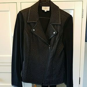 Madison Marcus faux alligator and Ponte jacket